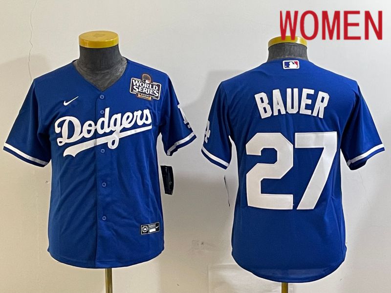 Women Los Angeles Dodgers #27 Bauer Blue Game 2024 Nike MLB Jersey style 2